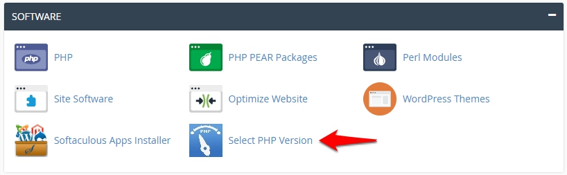 登录到您要切换PHP版本的域名的cPanel。