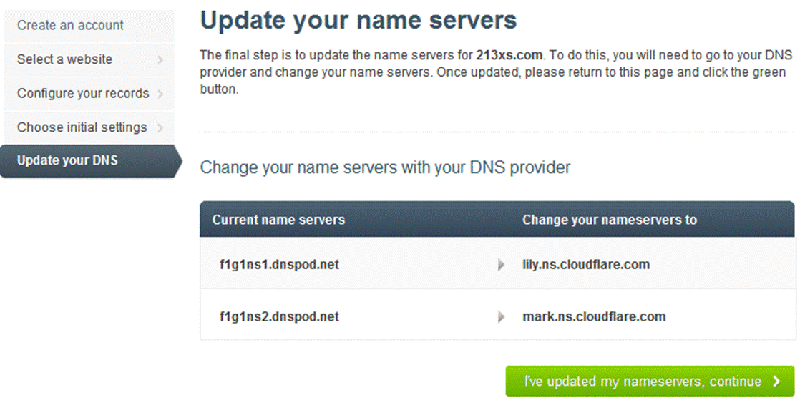 更新域名DNS服务器